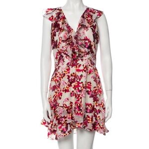 Saloni Cece Ruffled Tiered Abstract Print Mini Dress NWOT